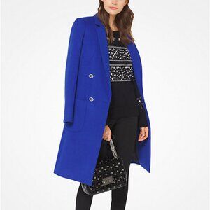 Michael Kors |Wool-Blend Double-Breasted Menswear-Inspired Royal Coat| BNWT SZ10